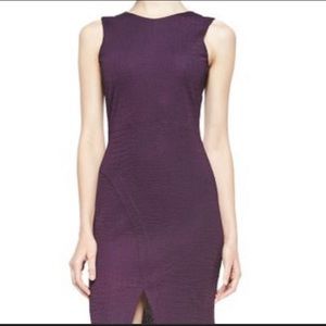 Amanda Uprichard eggplant purple textured sheath dress size P, fits like XS